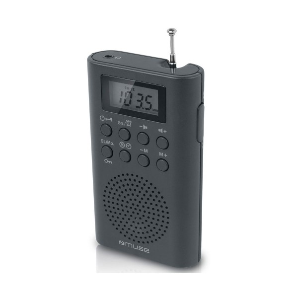 Muse m-03 r negro radio analógica de bolsillo fm con altavoz integrado
