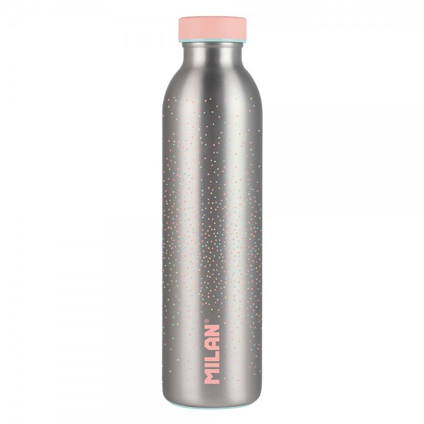 Botella isotérmica de acero inoxidable serie silver, rosa 591 ml