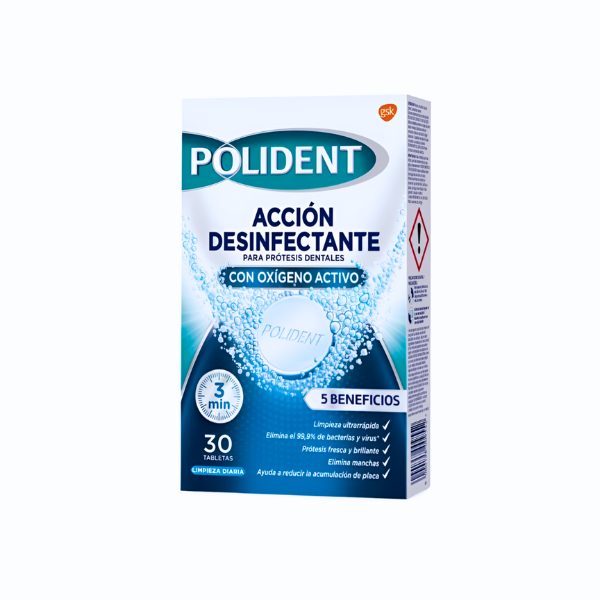 Polident Tabletas con oxígeno activo 30ud