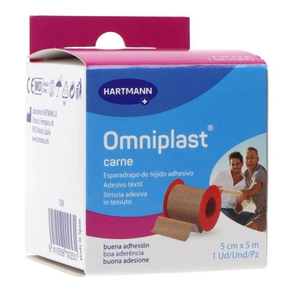 Esparadrapo Omniplast Tela Rosa 5m X 5cm Hartman