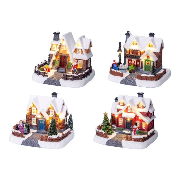 Casita navideña led con luz fija, modelos variados